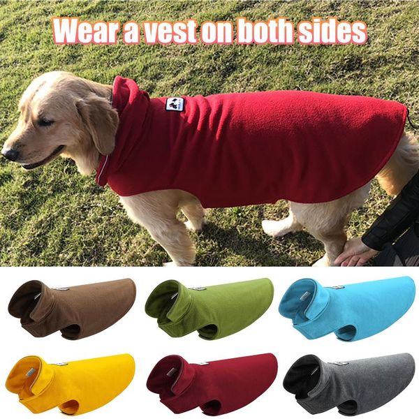 

dog clothing in spring pet fleece with vest on both sides warm coats clothes 5 colors for large medium and small dogs apparel