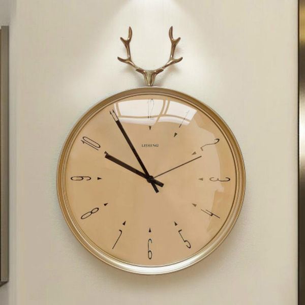 Relógios de Parede Luxo Relógio Silencioso Nordic Design Moderno Muda Muda Antiga Sala Europeia Reloj de Pared Home Decor ZP50BG