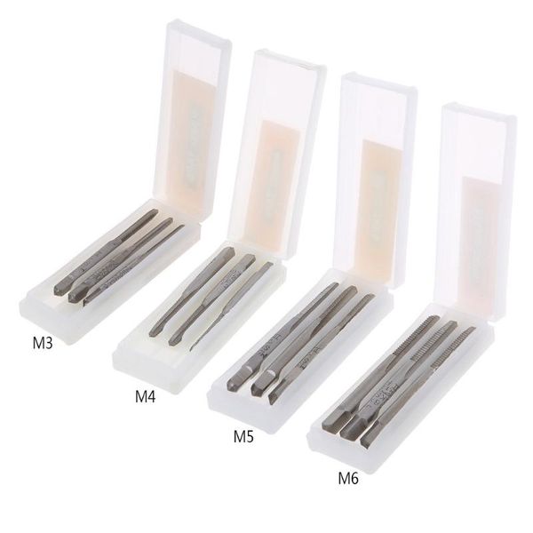 

3pcs/set m3/m4/m5/m6 hss machine hand screw thread metric plug tap tools