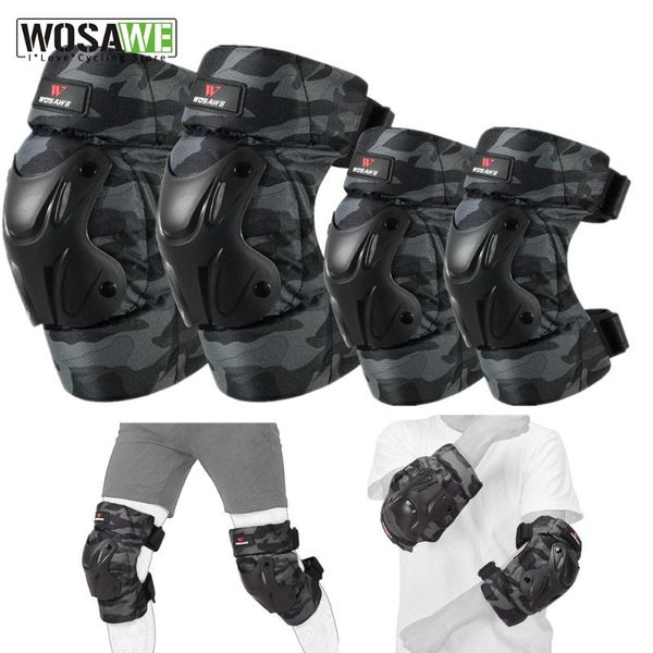 

elbow & knee pads wosawe adult's outdoor sports protective gear riding ski guard roller skate skateboard scooter protection, Black;gray