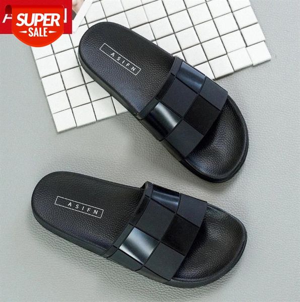 

asifn slippers for men flip flops mosaic lattice slides women summer male type couple beach shoes home zapatos mujer wholesale #7f4d, Black