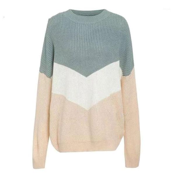 

women's sweaters loose knitted sweater women jumpers long sleeve o-neck woman pullovers autumn winter color block casual, White;black