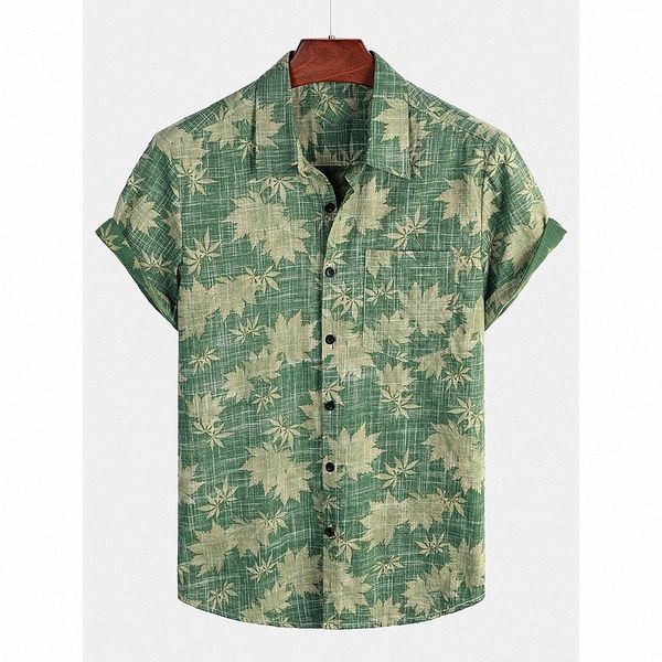 

men's shirt tribal classic collar daily beach short sleeve cotton basic boho green d1oq#, White;black