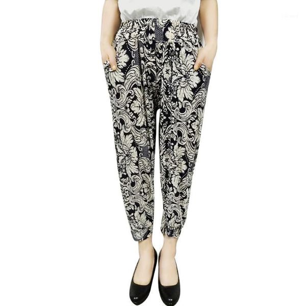 

women's leggings long hareem pants summer casual loose beach print trousers yoga fitness omen's high waist, Black