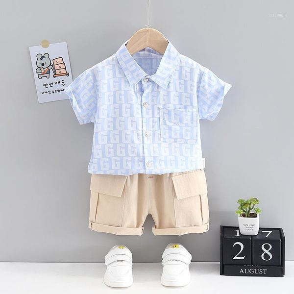 

clothing sets summer baby boy clothes set toddler girls letter fully print shirt+tooling shorts 2-piece outfits born casual, White