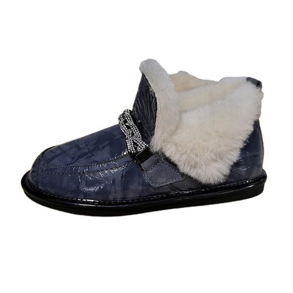 

boots bling black leather wholesale winter outdoor breathable flat women