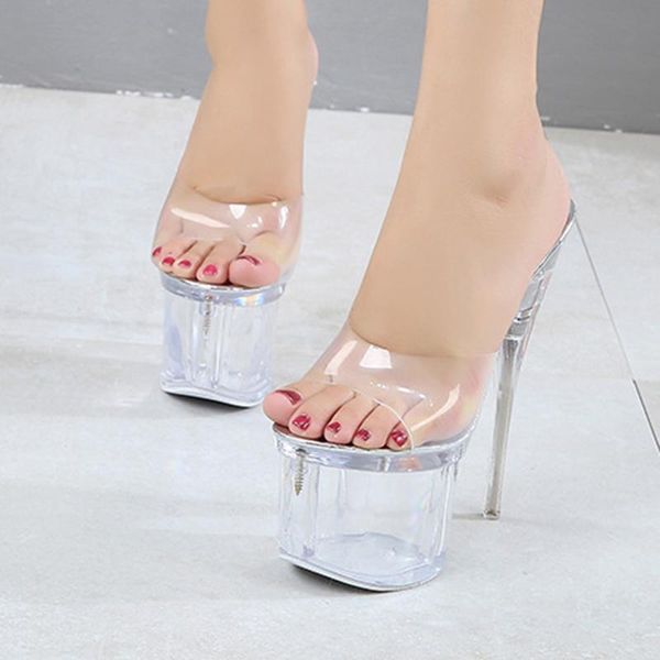 

ladies sandals .5cm thick-soled catwalk model shoes high heel slippers women, Black