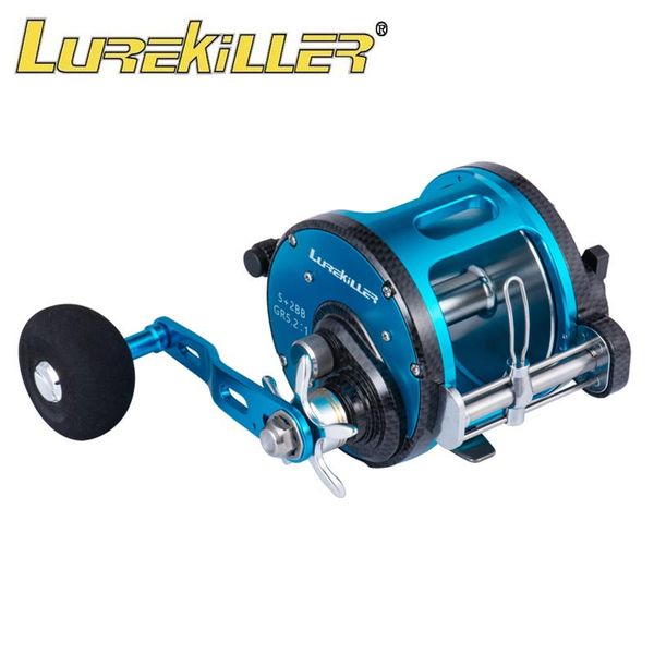 

lurekiller trolling fishing reel aluminum casting saltwater reels 5+2 bb speed ratio 5.2:1 boat baitcasting