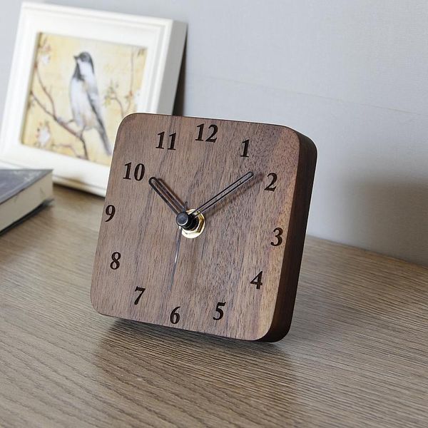 

desk & table clocks retro simple quartz clock wood silent nordic digital antique deskmuslim electric mechanical klok home decor by50zz