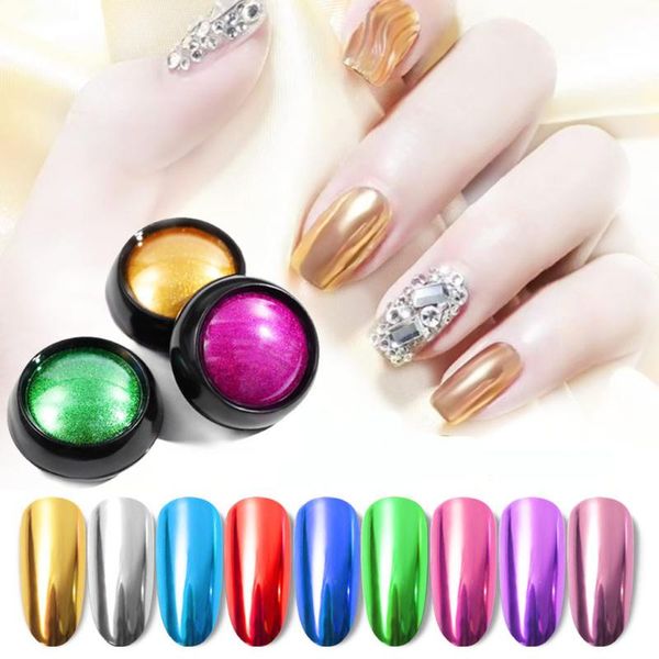 

nail glitter 1 box metallic powder champagne rose gold metal mirror effect decoration dust chrome pigment 12 colors, Silver;gold