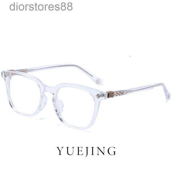 

sunglasses transparent high gloss plate large frame small face glasses male personality star model can be equipped with anti blue light, White;black