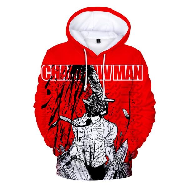 

men's hoodies & sweatshirts cool chainsaw man 3d printed women/men fashion long sleeve sweatshirt casual streetwear clothes, Black