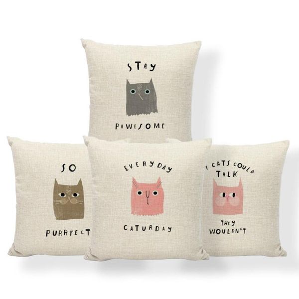 

nordic ins cat animal cushion case pillowcase chinese traditional settee home accessories throw pillow cases 45x45cm cushion/decorative