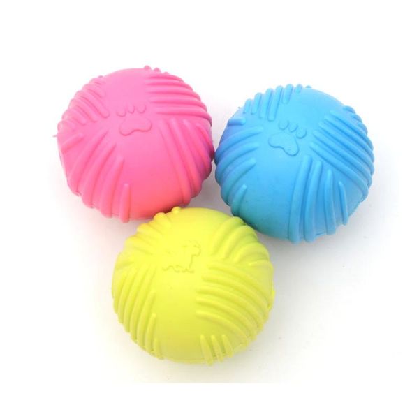 Pegada de borracha de borracha bola brinquedo resistente à mordida mastigar brinquedo para cães pequenos jogo de cachorro jogar squeak interativo animal de estimação brinquedo rrd7470