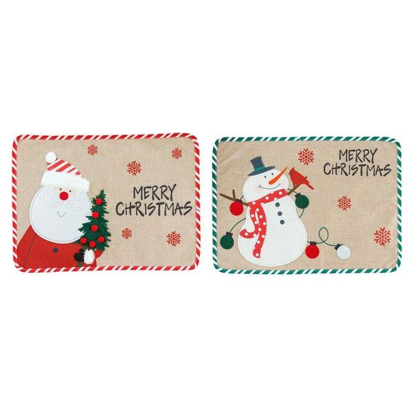 

mats & pads merry christmas placemats set, non-slip place washable table mats, 13 x 18 inch