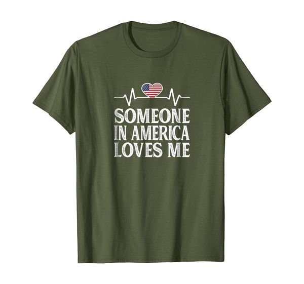 

someone in america loves me t-shirt, White;black