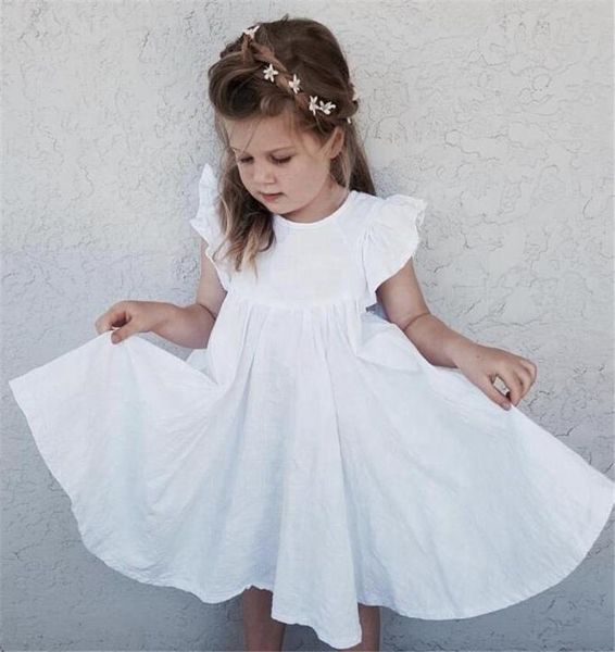 

spring summer children's girls brief dress kid's lace up breathable solid color round neck one piece 2-6y girl's dresses, Red;yellow