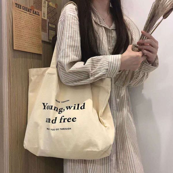 

custom logo plain recycled bag cotton shopping canvas tote women hand bag