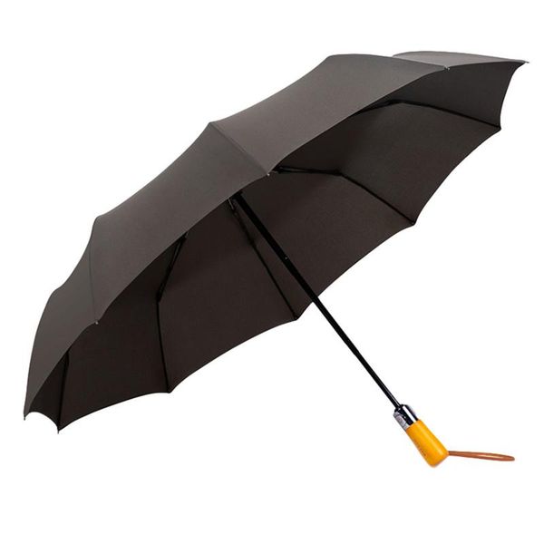 

umbrellas creative handle 3folding rain women men umbrella strong windproof business travel gifts car