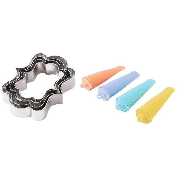 

baking moulds 4pcs wedding frame cookie cutters stainless steel tools mould d & silicone popsicles molds ice pops