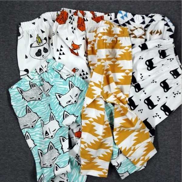 

baby pants children casual trousers animal character geometry print boys harem pants girls loose leggings enfant toddler pants, Blue