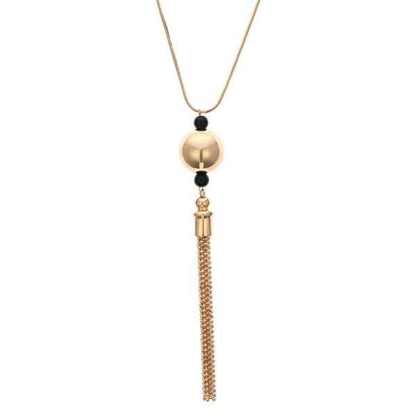 

pendant necklaces simple silvery small smooth ball geometric necklace long cute beads tassels charms bijoux femme jewelry gifts, Silver