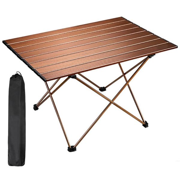 

hooru picnic aluminum table beach outdoor folding portable with carry bag lightweight backpacking camping fishing desk camp furniture