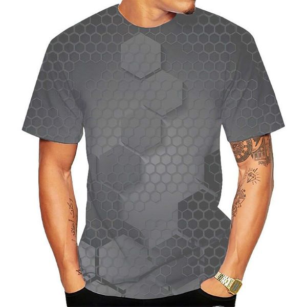 

men's t-shirts summer 3d geometric modeling t shirt creative character men t-shirt casual sports funny shirts, White;black