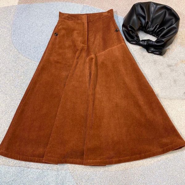 

skirts ladies 2021 fashion solid color corduroy skirt 1006, Black