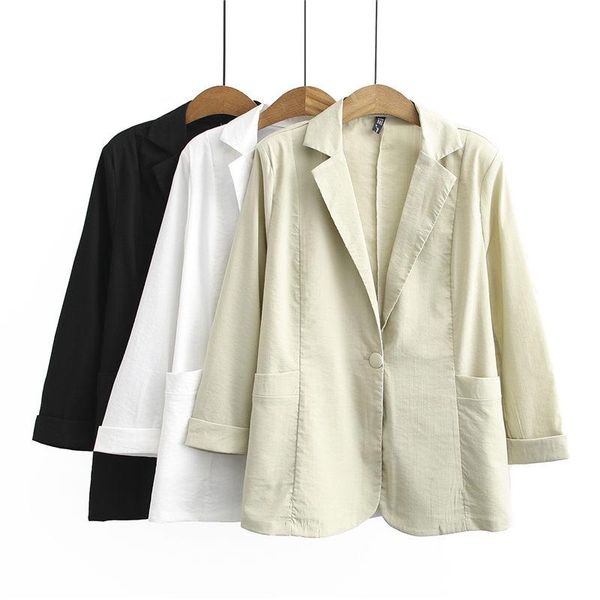 

women's suits & blazers large size clothing 2021 summer korean loose thin sunscreen long sleeve small suit jacket casual shirt blazer z, White;black