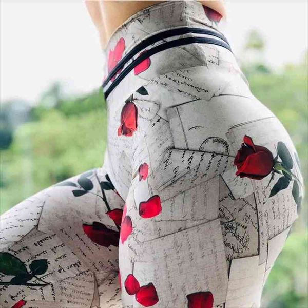 

print leggings women fitness sporting push up workout leggins jogging high waist elastic slim gothic pants, Black