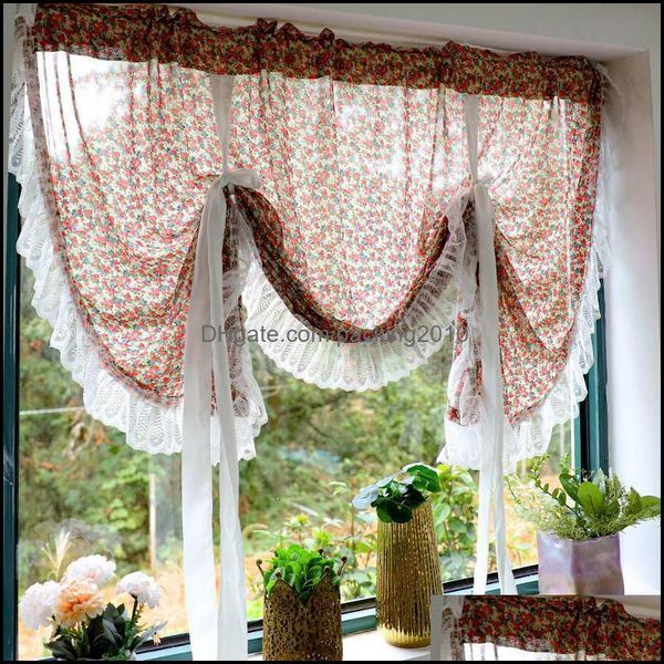 Cortina cortinas home deco el suprimentos jardim americano floral cortinas romanas para cozinha porta banheiro curto pl up elegante janela valention de