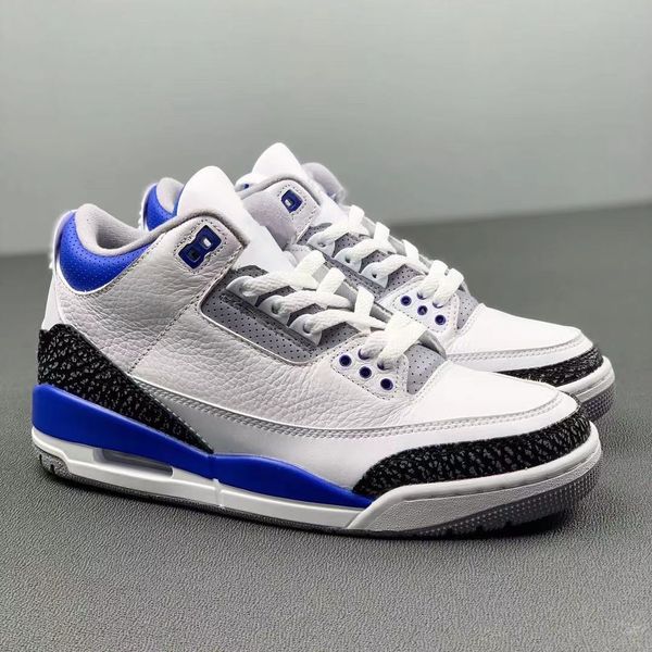 

portmarket men basketball shoes jumpman 3 varsity royal 3s blue fashion designer trainers outdoor sneakers come with box