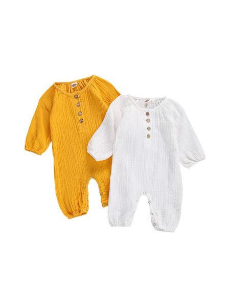 

jumpsuits born baby girls boys' long sleeve jumpsuit autumn fashion solid color button down o-neck one piece pants romper playsuit, Blue