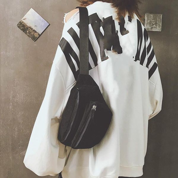 

girl boy waist belt bags fashion phone pack canvas bag zipper chest street sport