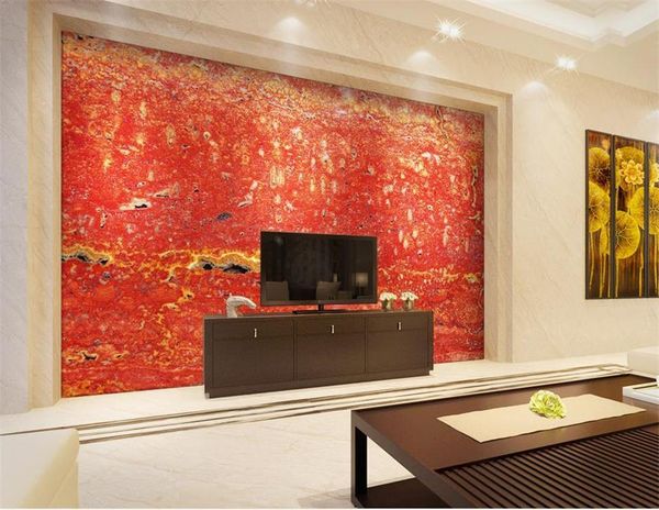 

wallpapers 3d wallpaper po custom living room mural red marble painting sofa tv background for wall