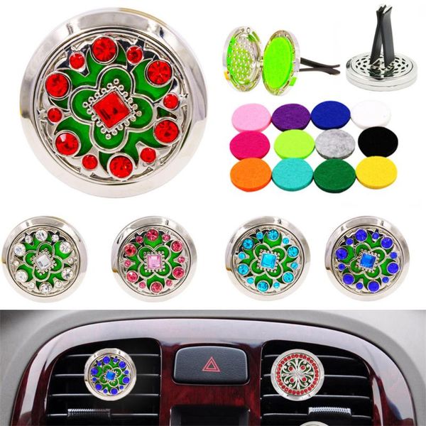 

car air freshener perfume diffuser clip auto vent essential oil locket (12pc pad)