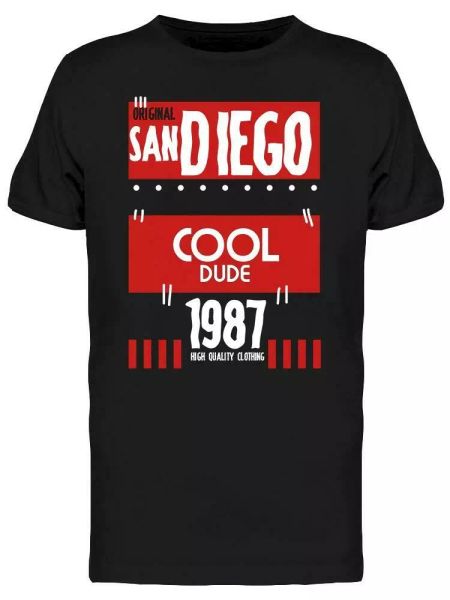 

san diego cool dude, design tee men's -image by shutterstock, White;black