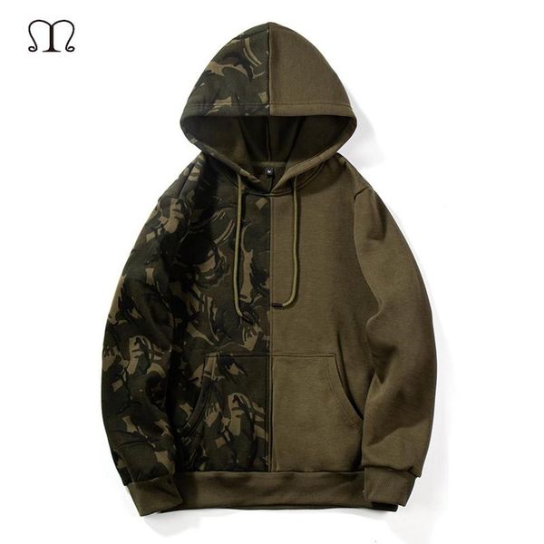 

men's hoodies & sweatshirts spring men camo 2021 camouflage print male hoodie hip hop streetwear clothes patchwork mens, Black