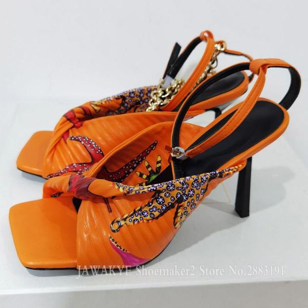 

sandals summer holiday high heel women open square toe starfish printed ankle strap bowfolded party shoes woman, Black
