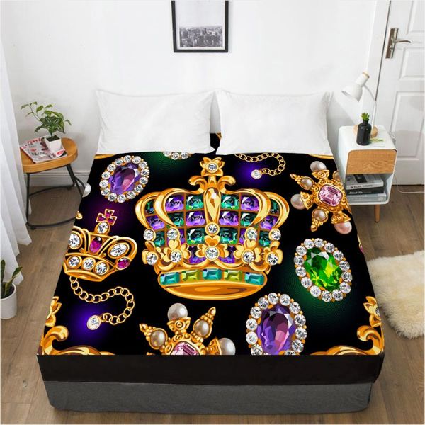 

sheets & sets luxury elastic fitted sheet bed with an band mattress cover customizable size for home baroque crown