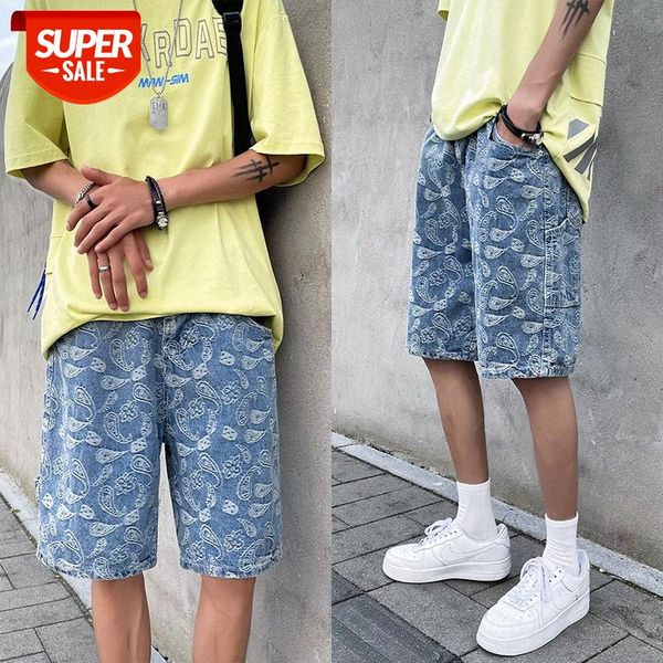 

yemi fashion|cashew flower denim shorts men's loose korean student five points casual pants #jj28, Black