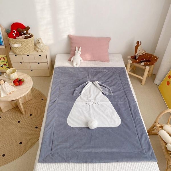 

comforters & sets summer quilt kids cartoon single bedspread for cotton comforter rabbits design children queen duvet