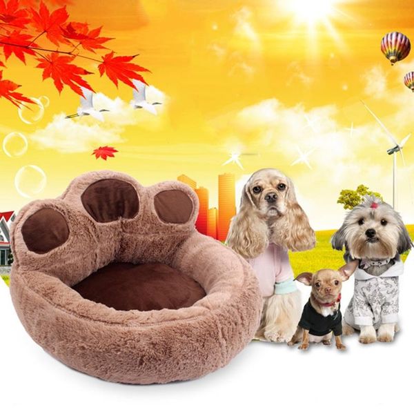 

plush bear shape pet sleeping bed warm winter nest mat washable kennel p9yb cat beds & furniture