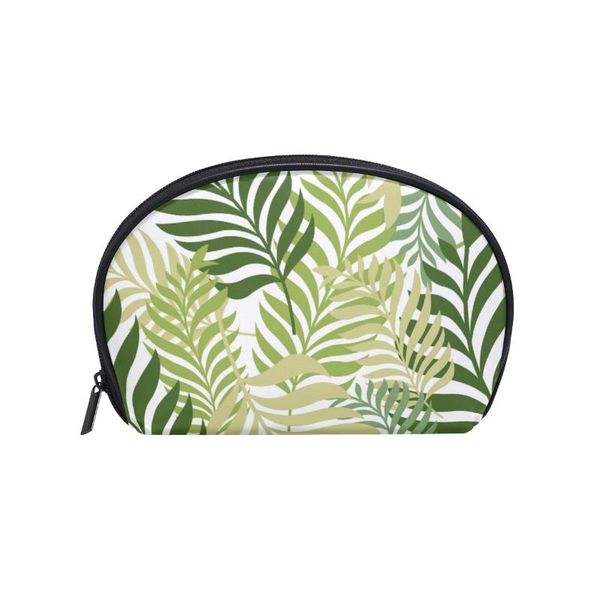 

fengju multifuncition shell cosmetic bag purse half moon hanging travel toiletry pouch for girls woman tree leaves bags & cases