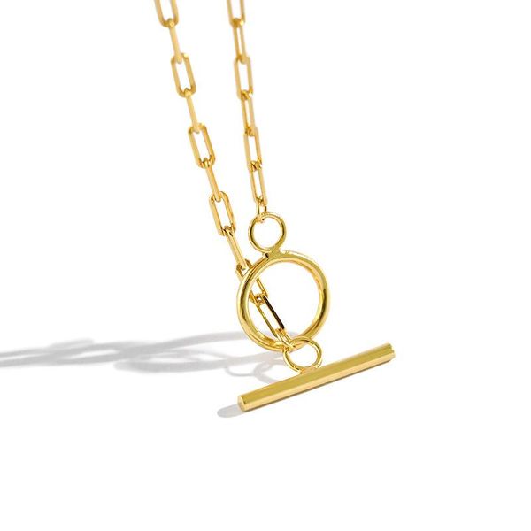 

non-mainstream design ot clip chain necklace women's clavicle pendant necklaces, Silver