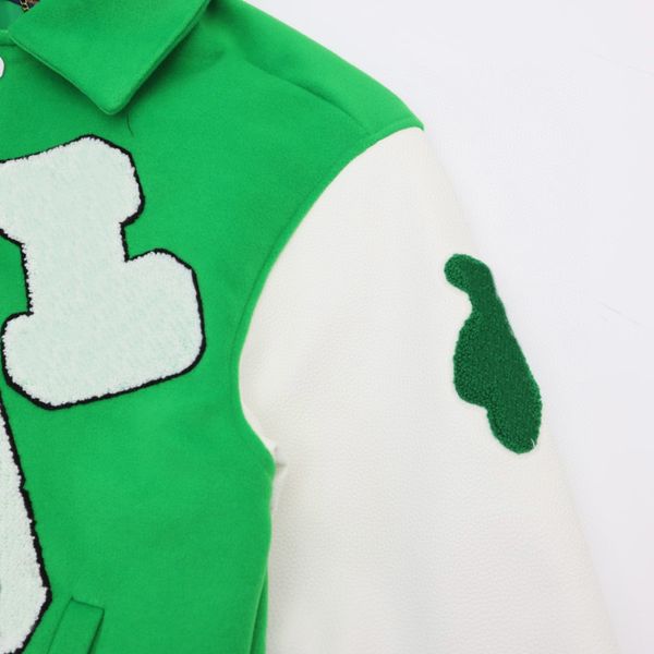 

fashion designer jacket men baseball uniform jackets street trend ladies embroidered couple coat, Black;brown