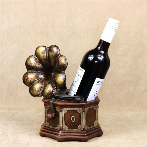 

tablewine racks vintage phonograph model bottle holder decorative gramophone bracket barware ornament craft for home, bar and office
