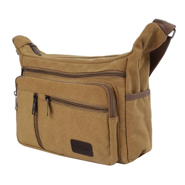 

outdoor retro canvas bag men's fashion multi-purpose portable leisure large capacity waterproof travel shoulder bags