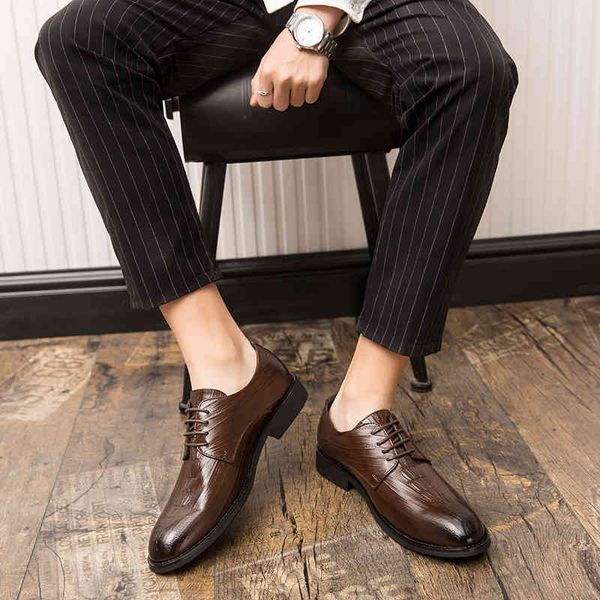 

dress shoes men's wedding flat footwear slip on loafers male leather oxford s for all-match suits british casual oxfords 69w7, Black